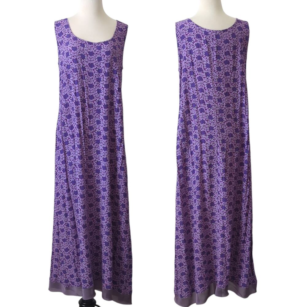 Vintage 90s Loco Lindo Women Maxi Dress Purple XL Boho Festival Retro California
